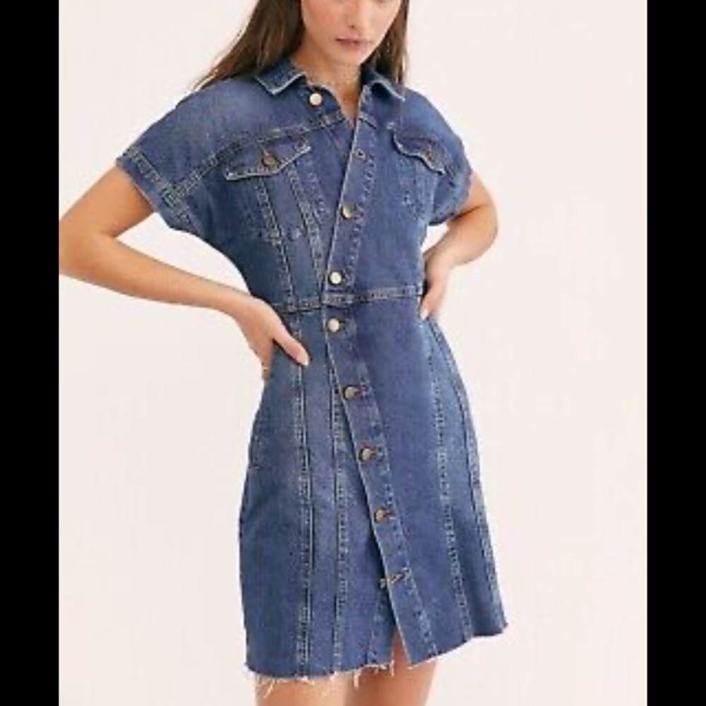 Free People Blue Denim Dress